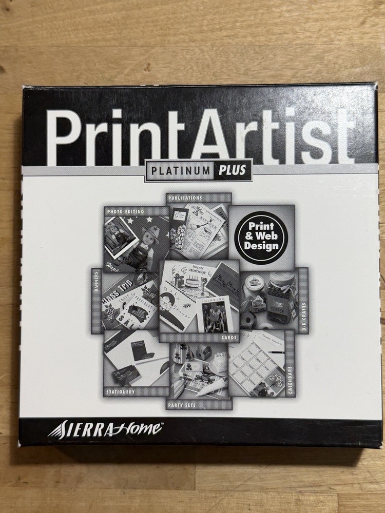 Print Artist Platinum Plus 8- Disc CD-Rom Windows PC Desktop Sierra Software