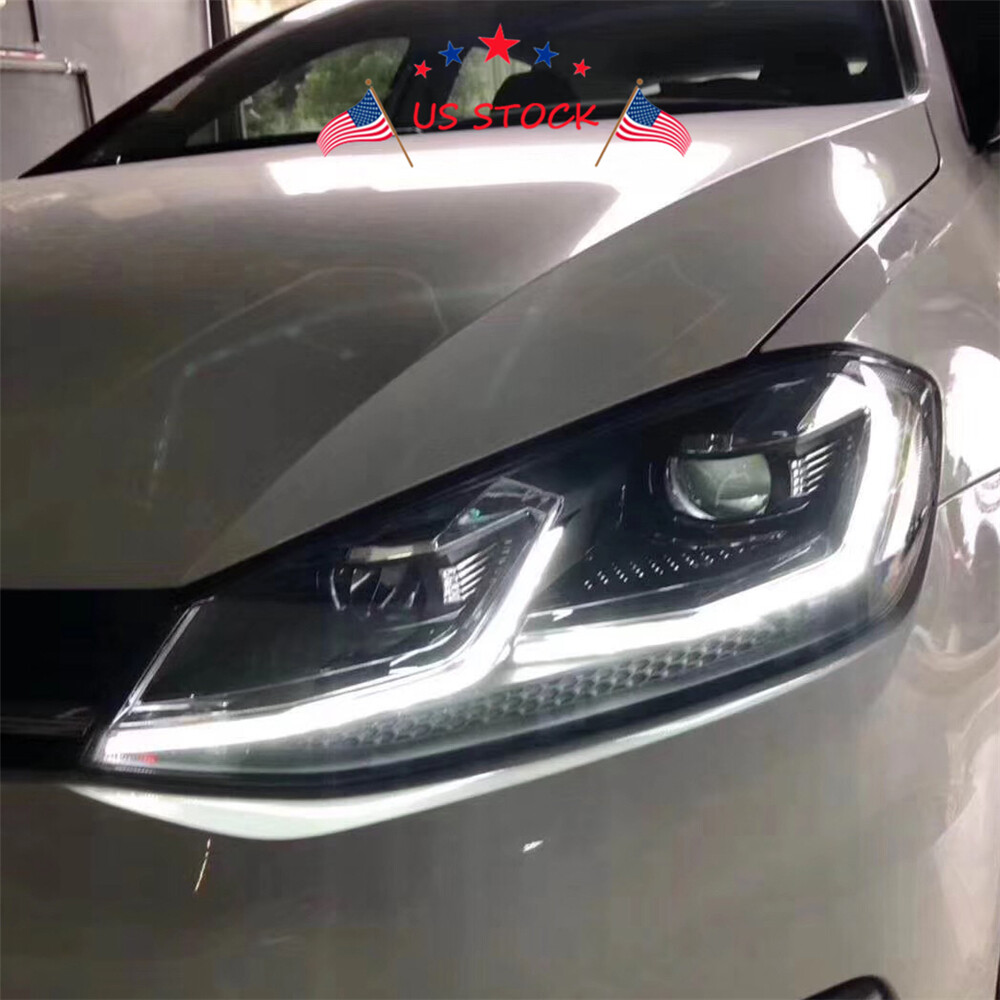 RED Projector Headlights with LED Switchback DRL for 2015-2017 MK7 VW Golf