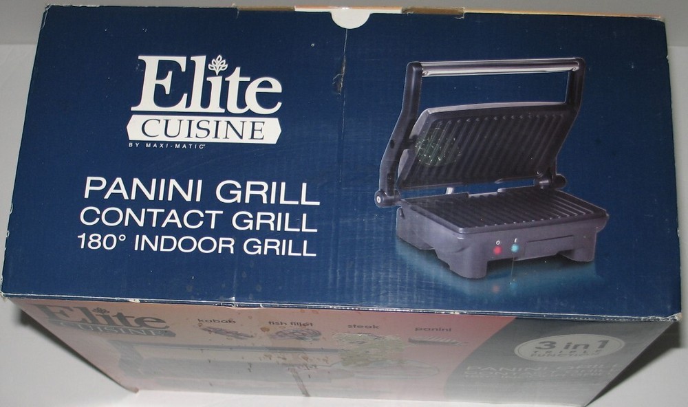 Elite Cuisine Panini Grill EPN-2976 (Open Box)