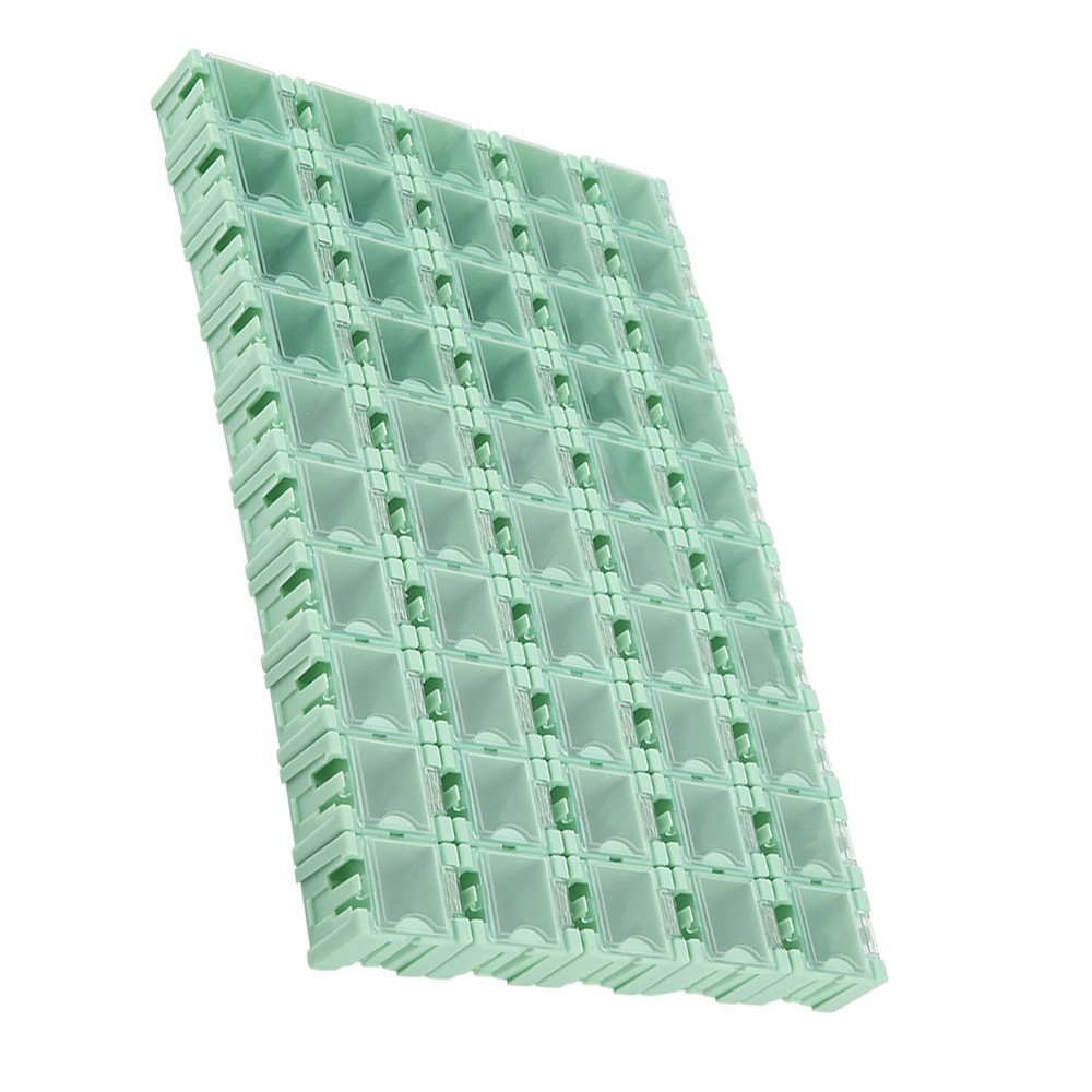 50Pcs Green SMT SMD Container Box Electronic Components Mini Storage Case⊹