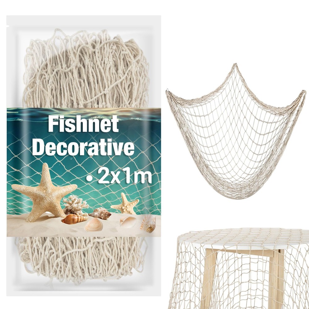 1PC Fish Net Decorative - Fish Net Decorations Decorative Netting Nautical Fi...
