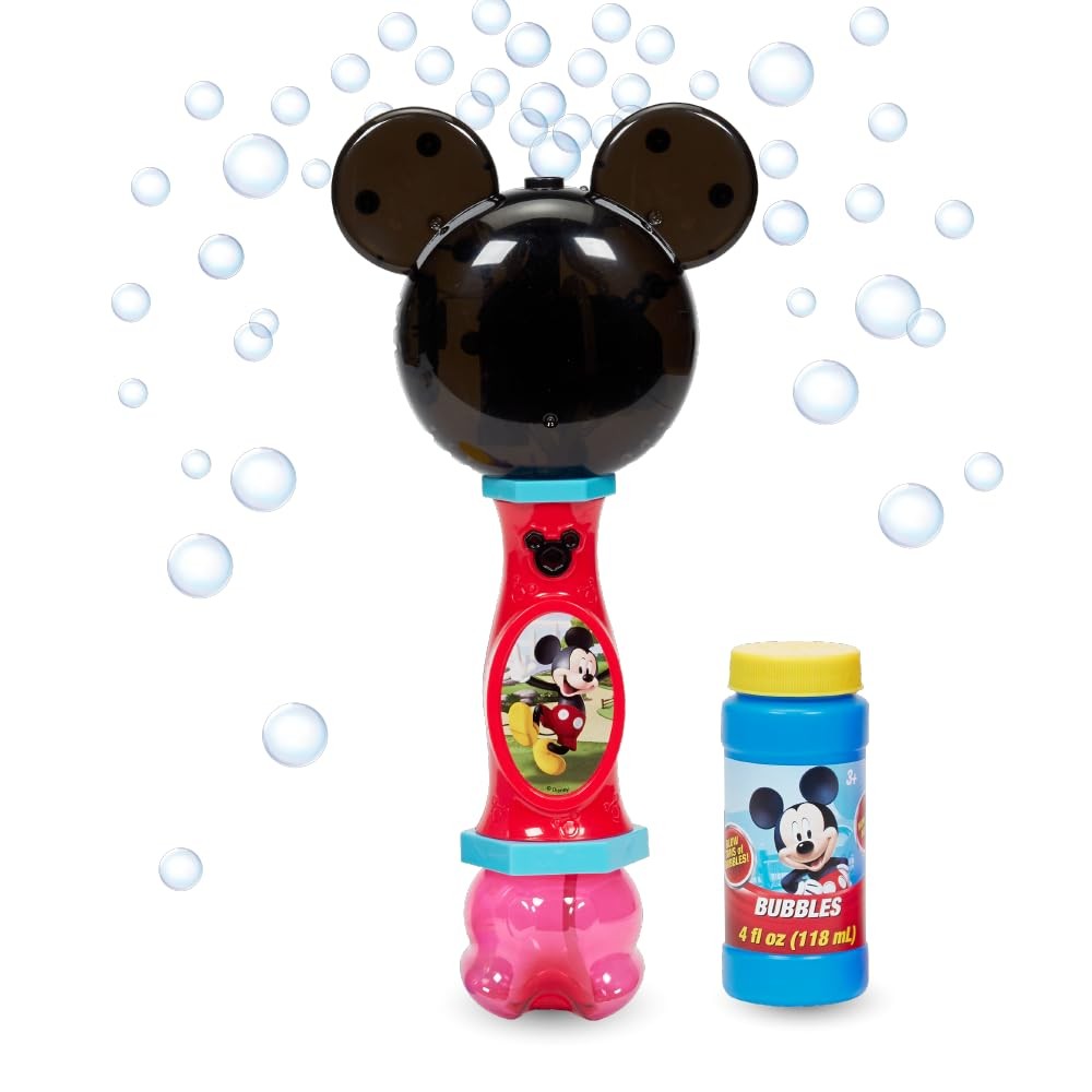 Mickey Mouse Lights And Sound Bubble Machine With Music And Bubble Solution