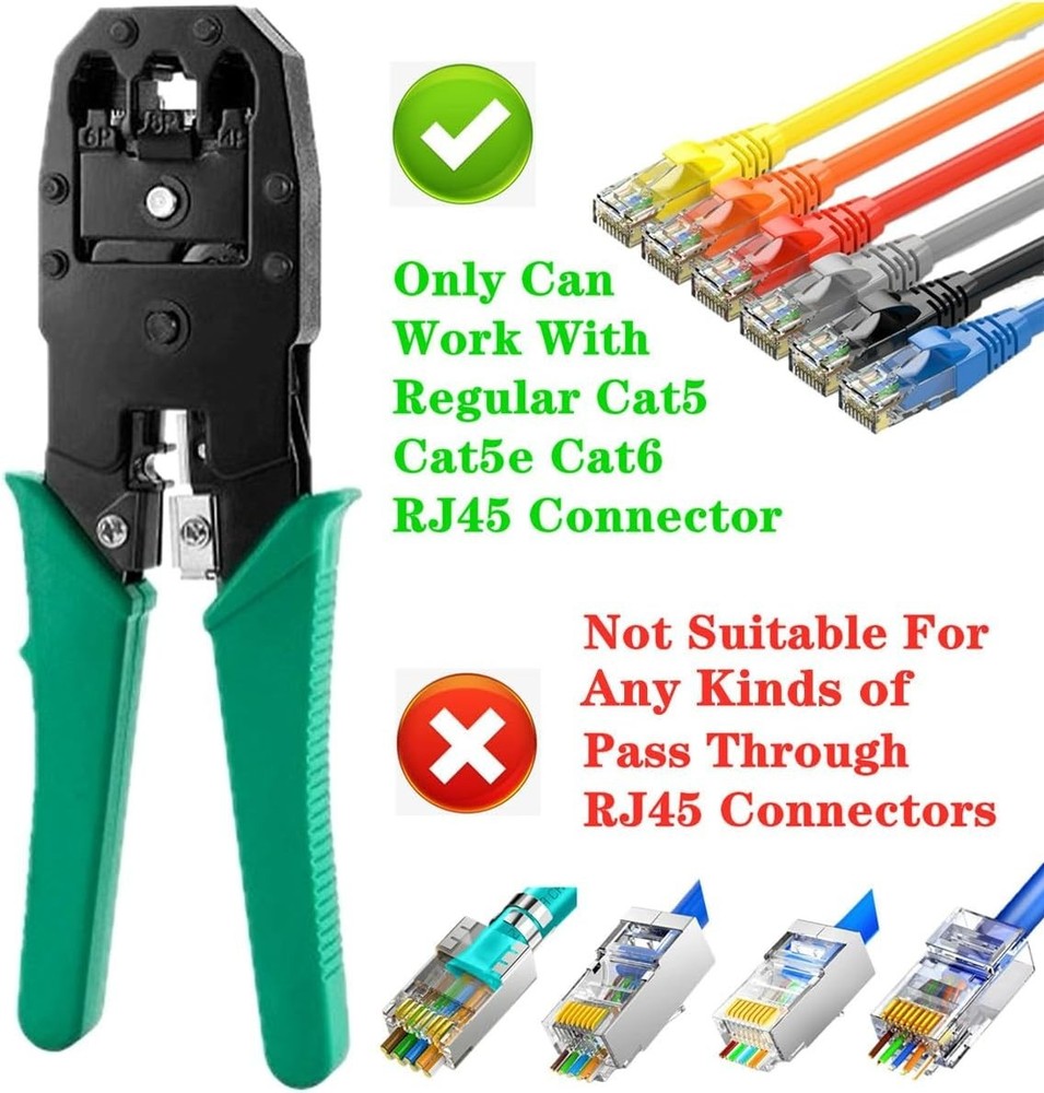 Versatile Network Tool Kit for Cat5/Cat5e/Cat6: Includes Crimper & Cable Tester