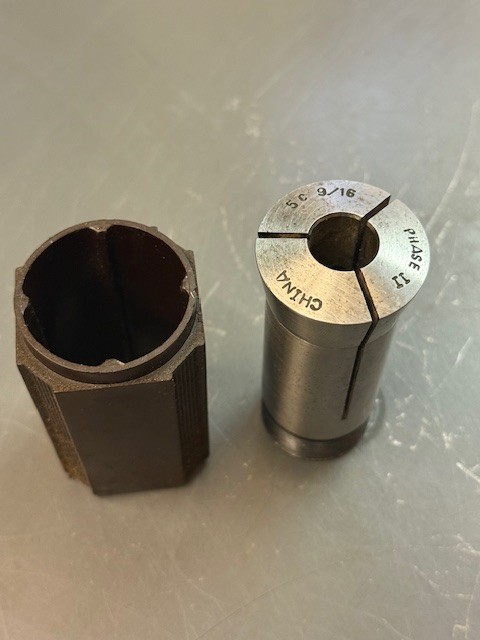 Phase II 9/16" Round Smooth 5C Collet w/Internal Threads