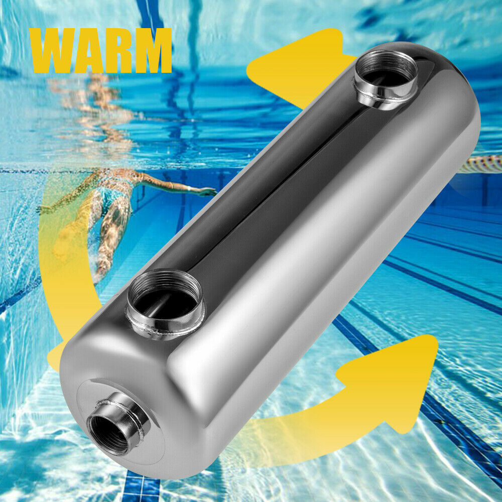 USA Swimming Pool Heat Exchanger 200 kBtu/hour 1"+1 1/2" FPT Stainless Steel