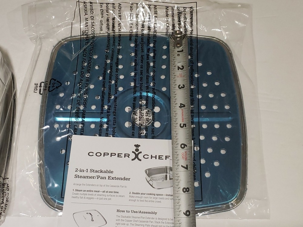 NEW! Copper Chef 2-in-1 Stackable Steamer/Pan Extender