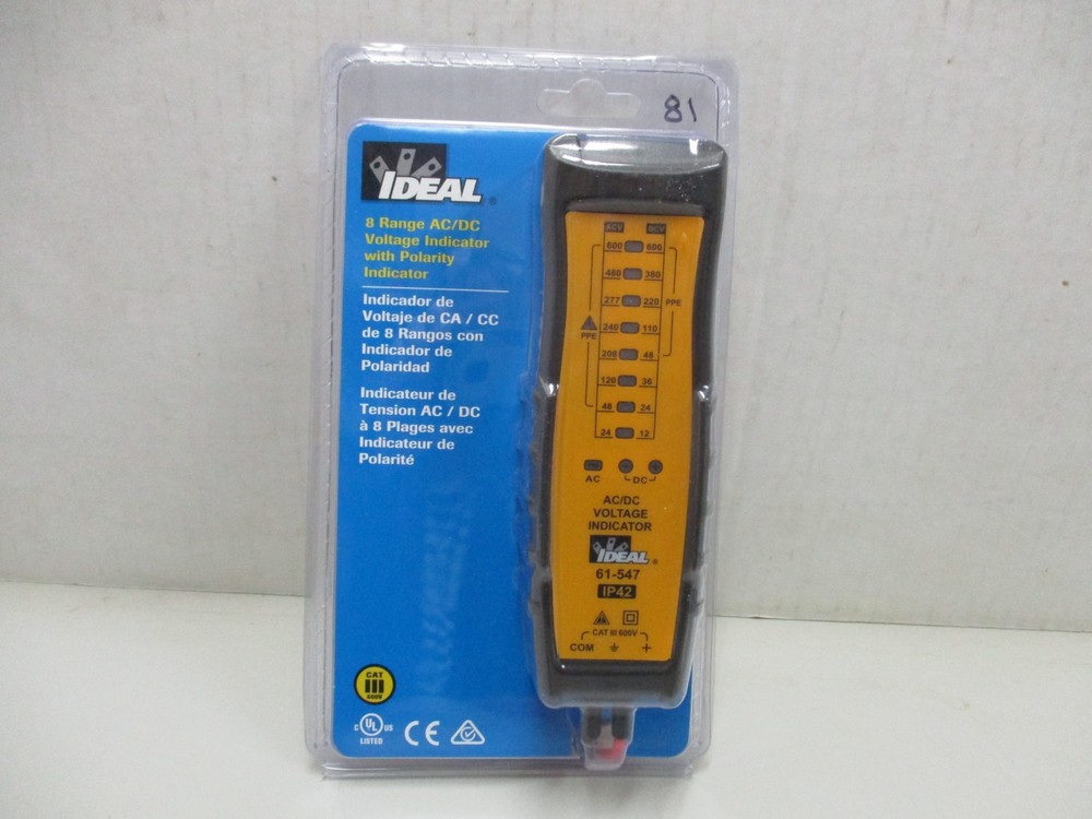 Ideal 8 Range 600 Volt AC/DC Voltage & Polarity Indicator 61-547