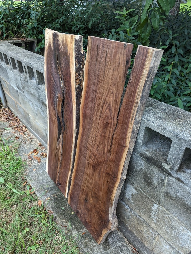 Black Walnut Slabs (Live Edge) River Table Set (Epoxy set) NICE !!!