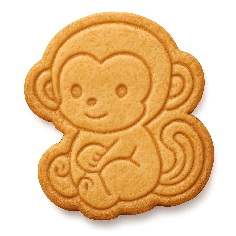 Sitting Chibi Macaque Cookie Cutter & Stamp - 4x3.7