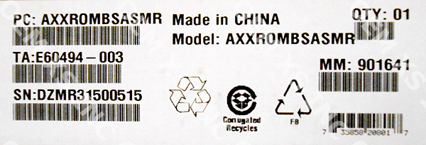 Intel AXXROMBSASMR Integrated RAID I/O Expansion Module New Bulk Packaging