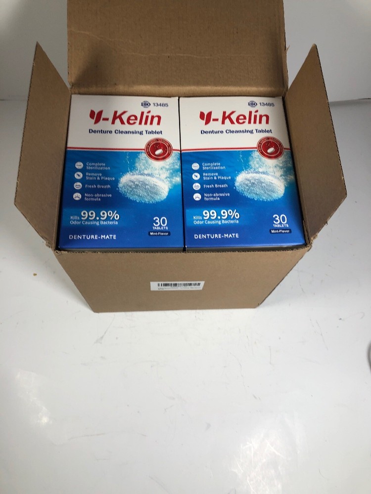 Kelin Denture Cleansing Tablet, 30 Tablets Per Box, Bundle Of 12 Boxes.