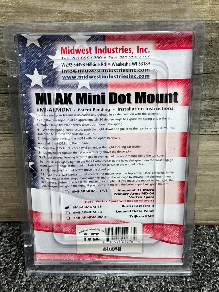 Midwest Industries AK Mini Dot Mount MI-AKMDM-BF - Ships Free!