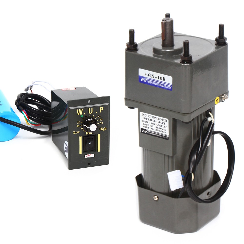 110V Reversible AC Gear Motor Electric Motor Variable Speed Controller 0-135rpm