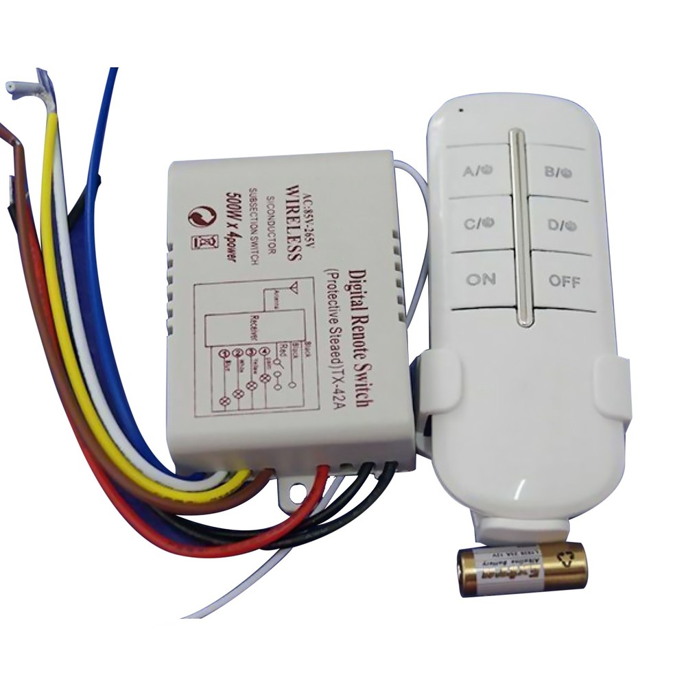 4 Way Light Lamp Digital Wireless Remote Controller Switch ON/OFF 110-240V New