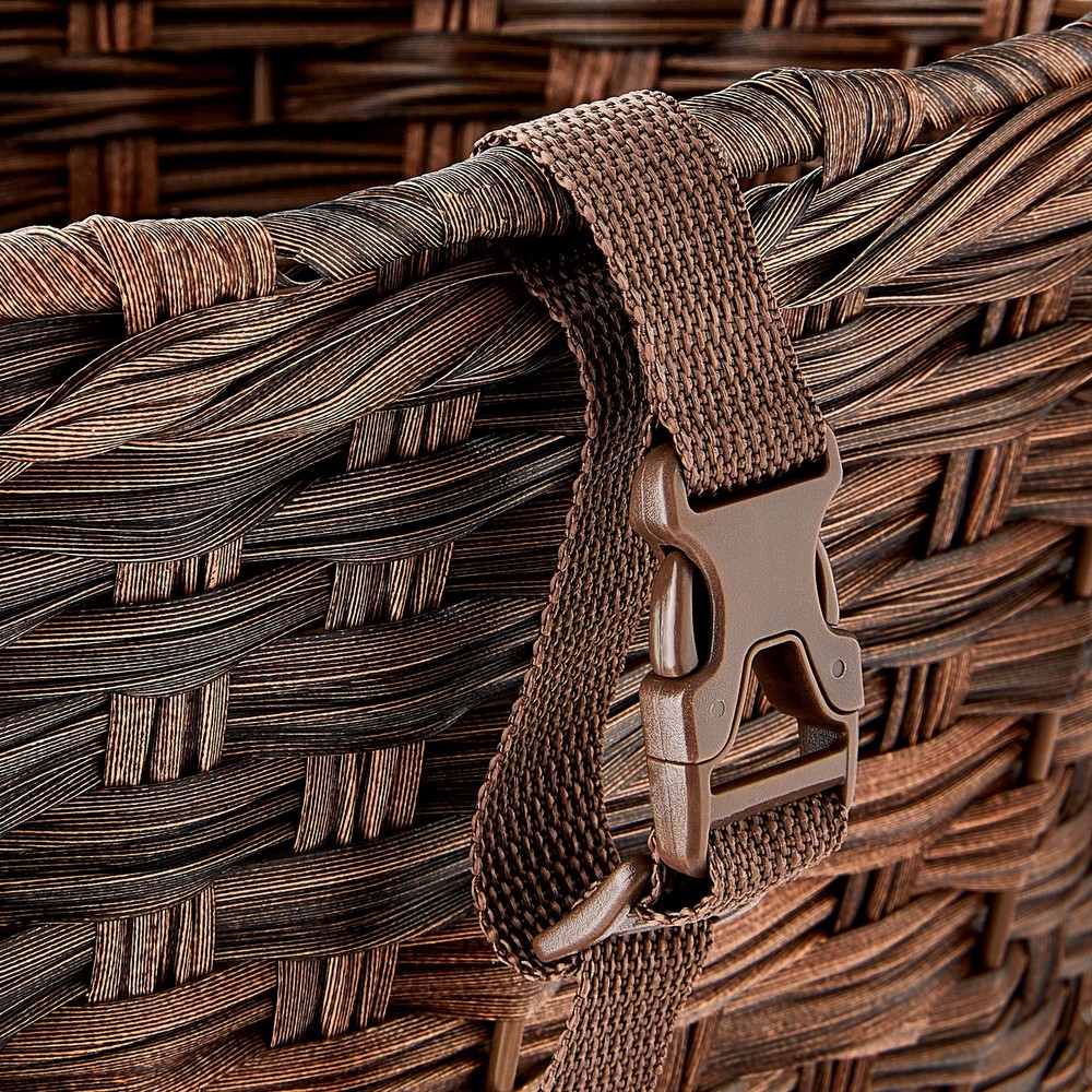 Concord Woven Front Mount Storage Bicycle Basket with Straps, Brown