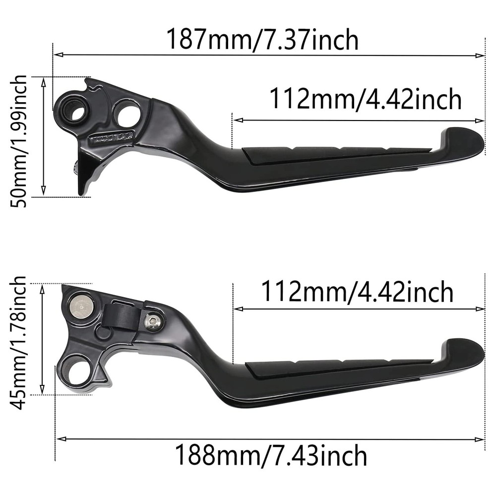 For Harley Dyna 1996-2017 Brake Clutch Levers w/ Rubber Comfortable Handle Bar