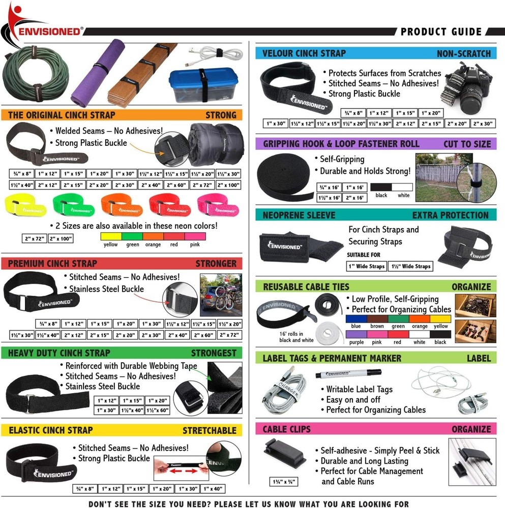 Heavy-Duty Cinch Straps - 4 Pack, 2" x 100" for All Your Securing Needs