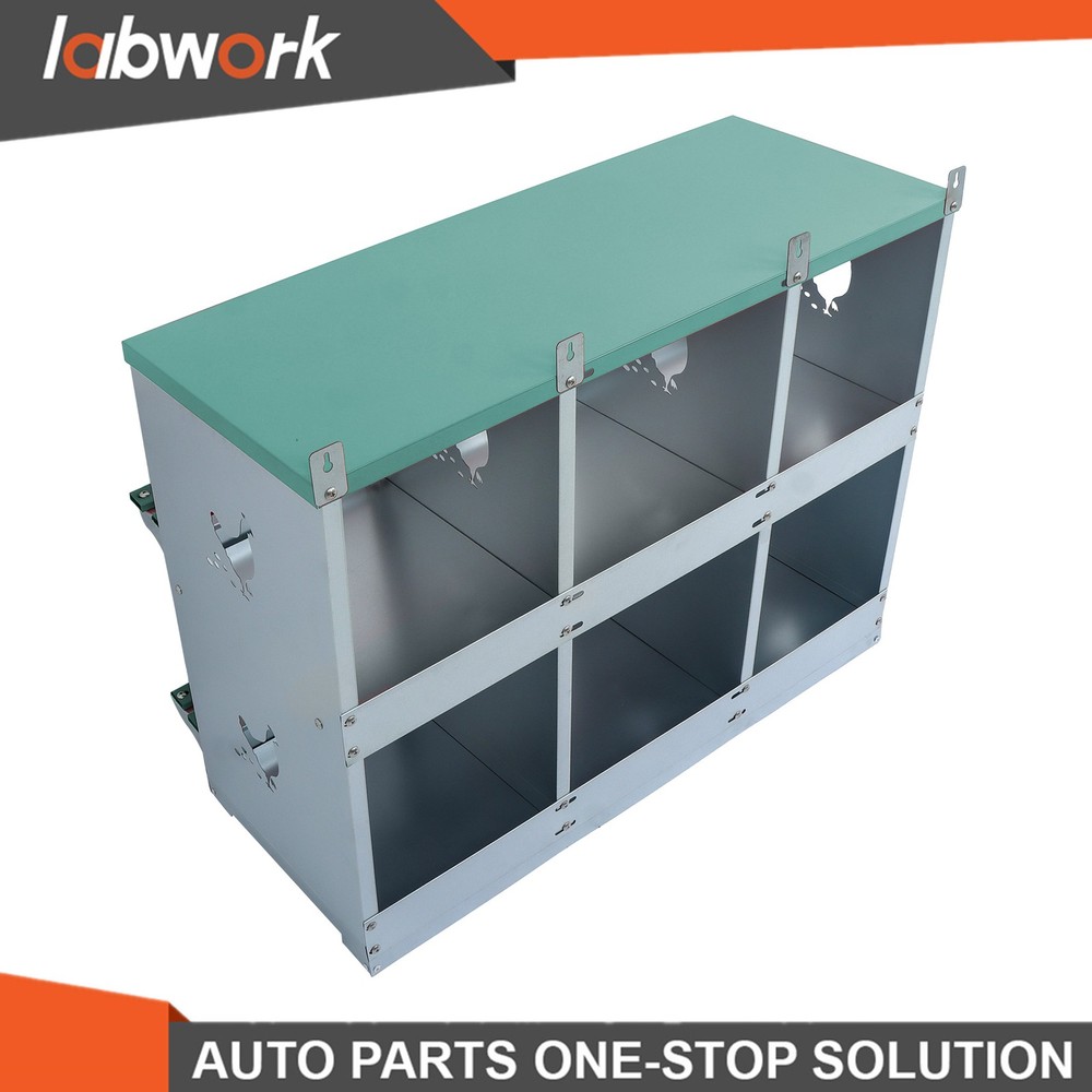 Labwork 6-Compartment Metal Poultry Nesting Box Wall Mount Easy Egg Collection