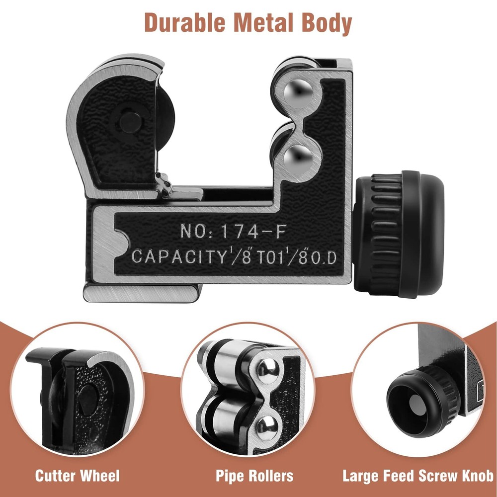 8PCS Copper Pipe Cutter Expander Drill Bit Tools Set Swaging HVAC Deburring US