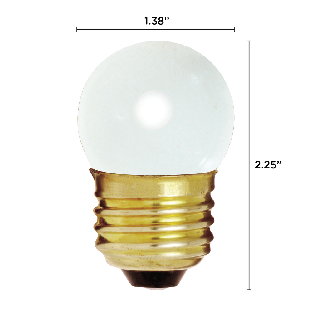 5 Pack S3607 GLOSSY WHITE Globe Indicator Bulb 7.5W 120V S11 Medium Base E26