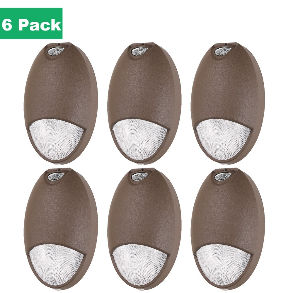 6 Pack LED Emergency Wall Pack Light 12W with Battery Backup Photocell Sensor UL