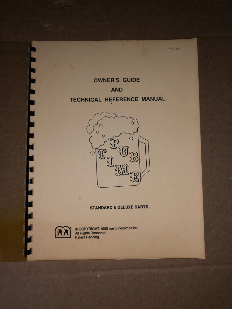 PUB TIME DARTS OWNERS GUIDE & TECHNICAL REFERENCE ARCADE MANUAL ORIGINAL