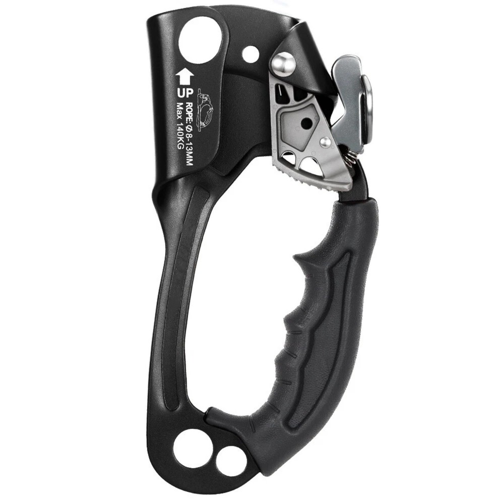 Black Safty Right Hand Ascender Multiple Holes Rock Climbing Ascender Outdoor