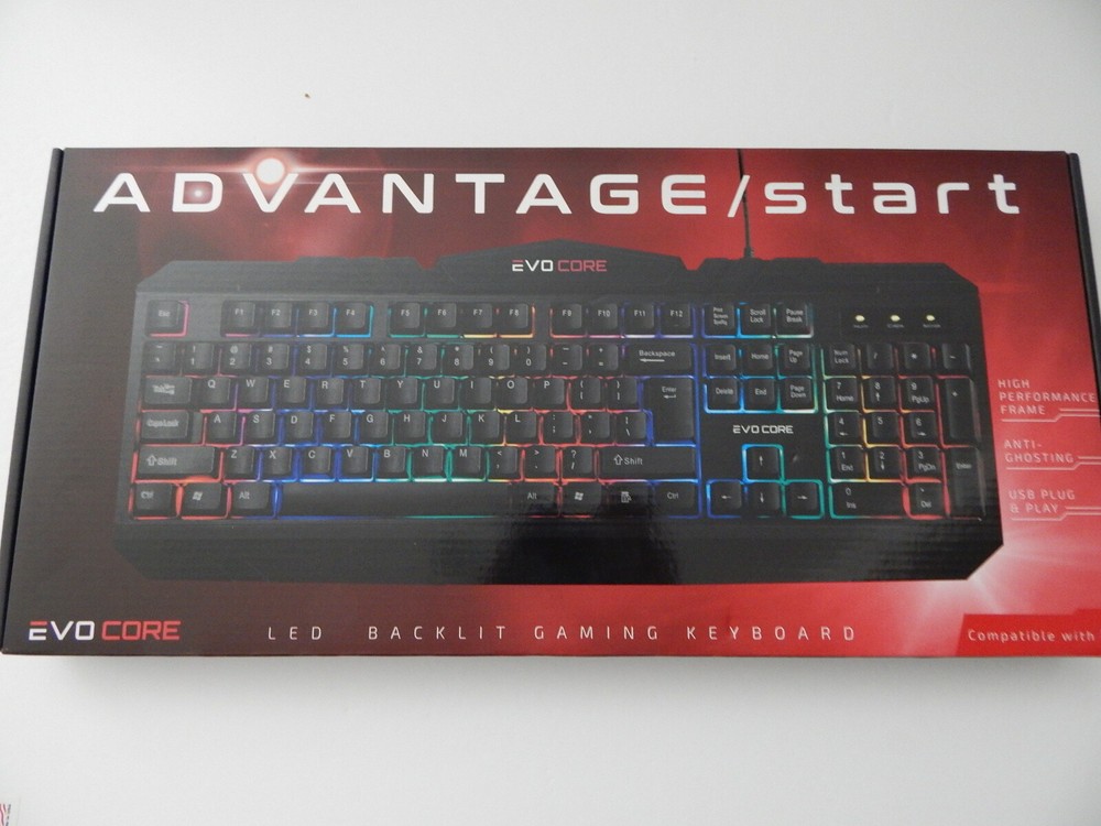 Evo Core Advantage Start LED Backlight Gaming Keyboard Black New