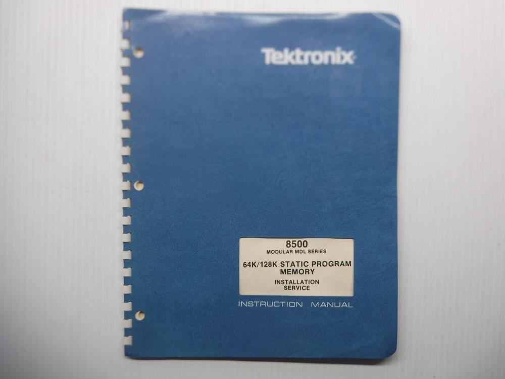 Tektronix 8500 Modular MDL Series 64K/128K Static Program Memory Manual