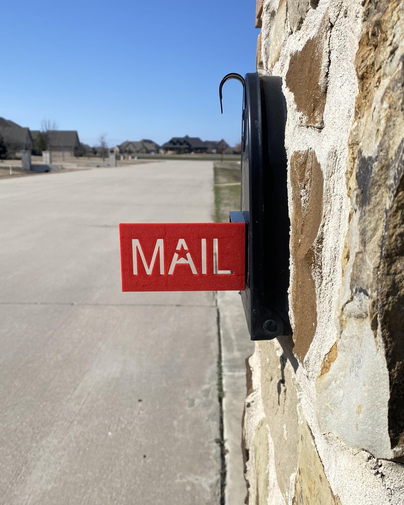 MAIL Design Mailbox Flag for Stone or Brick Encased Mailboxes, Replacement Re...