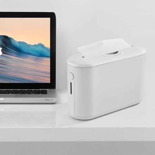 Compact Paper Towel Dispenser Countertop, Single Sheet Dispensing Medium White