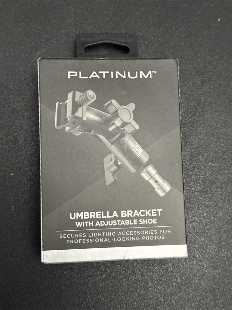 Platinum- Umbrella Bracket with Adjustable Shoe - Black