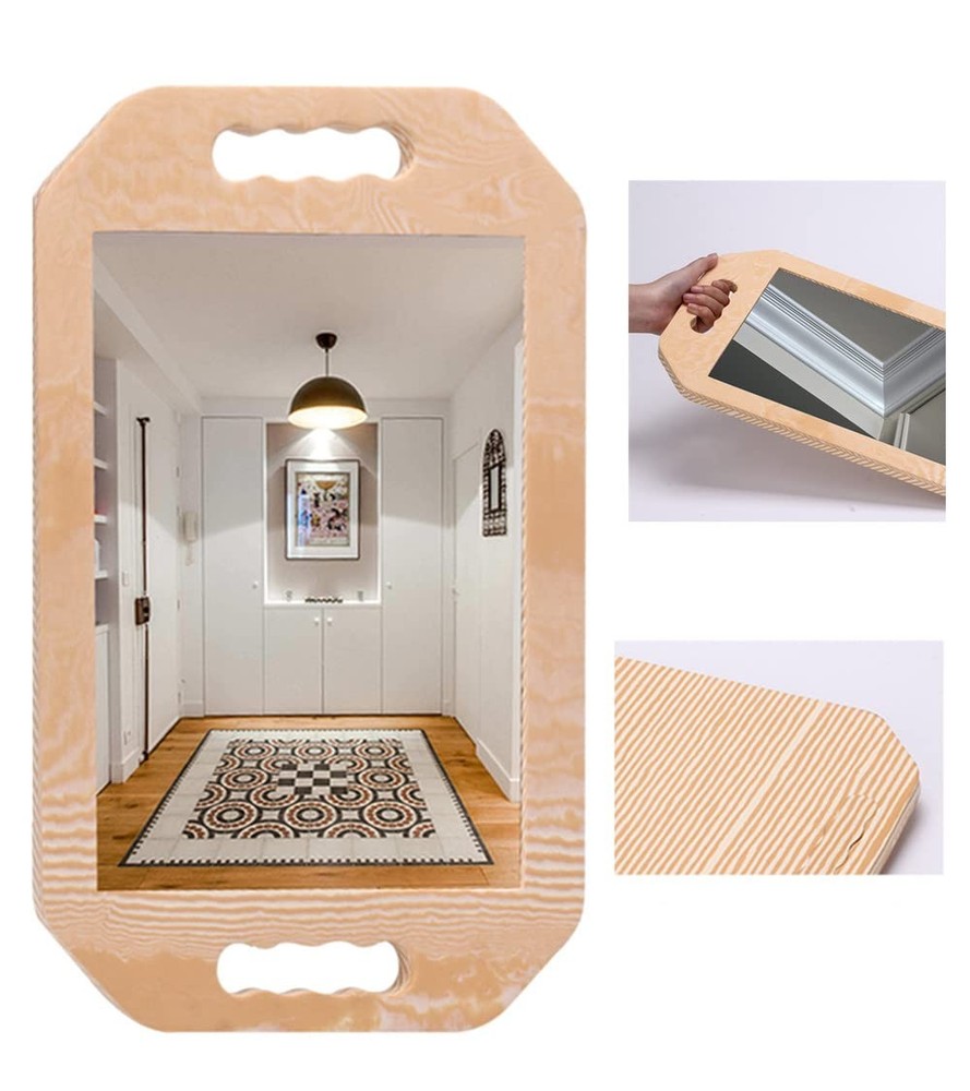 mpowtech Double Handle Mirrors - 16.1"L x 9.8"W, 1 Pack Striped -Rectangle