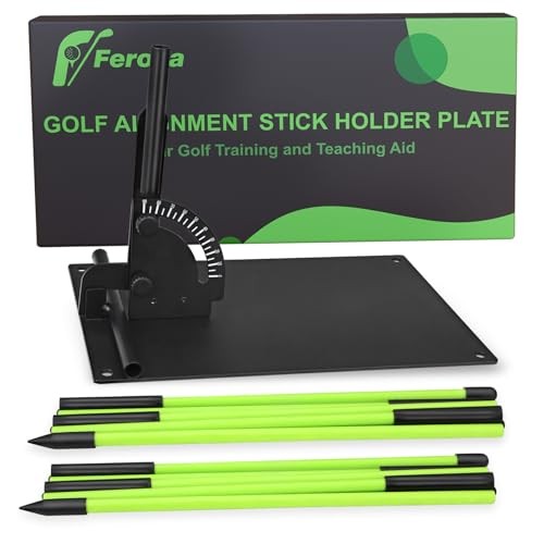 Upgraded Golf Alignment Stick Holder with Anti-Tip Base, Golf Swing Plane