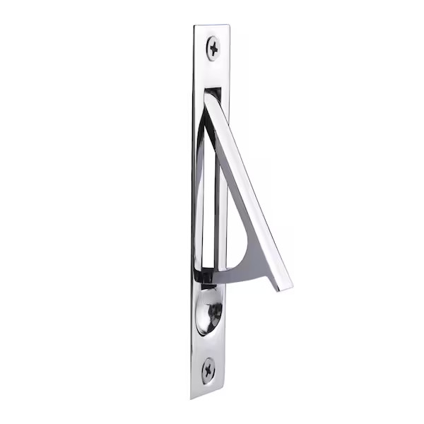 Emtek 2221-US26 4"H Solid Brass Edge Pull for Sliding Doors, Polished Chrome