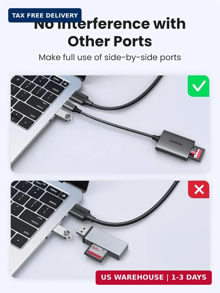 UGREEN USB C SD 4.0 Card Reader, UHS-II Micro SD Card Reader Memory Card Reader