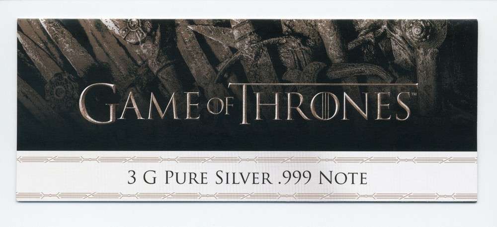 2024 Samoa $1 Game of Thrones 3 Grams .999 Silver Note