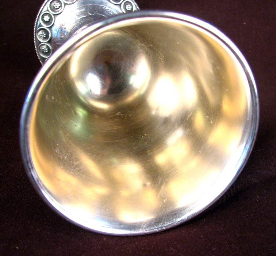 LG STERLING KIDDISH CUP ENGRAVED PRAYER STANETSKY SILVER