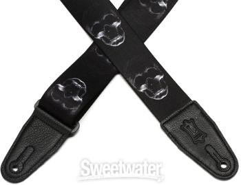 Levy's MPD2 Polyester Guitar Strap - Black & White Skulls