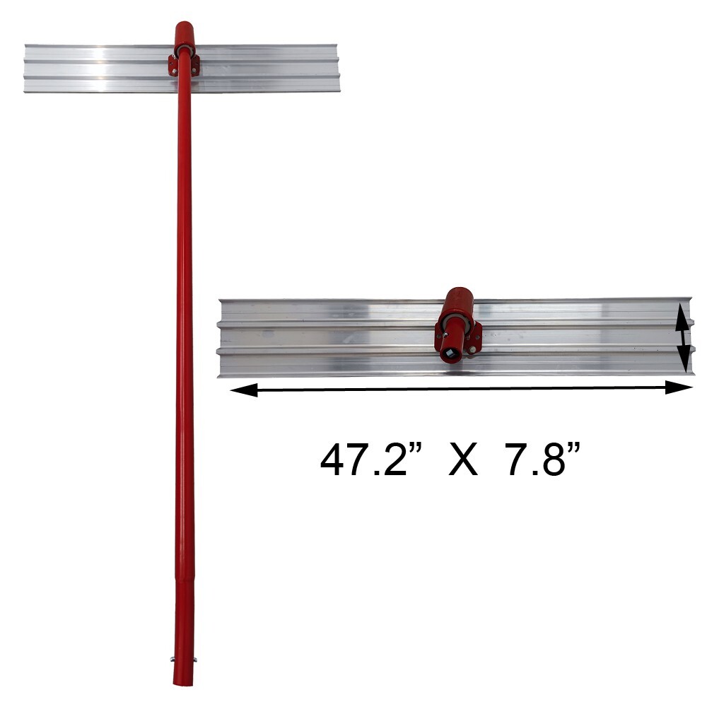 47"x7.8" Square Bull Float Concrete Cement Surface Smooth 17ft Pole Adjust Angle