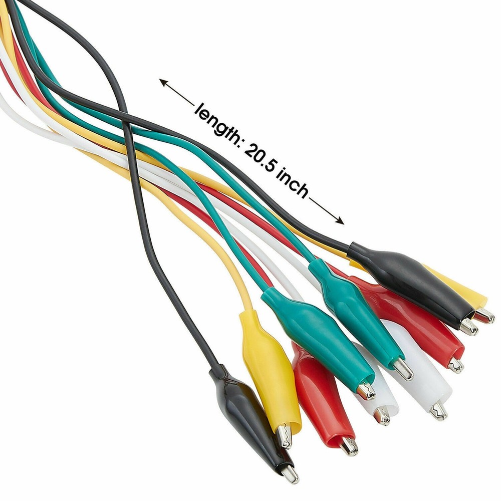 10PCS Double-ended Crocodile Clips Cable Multimeter Alligator Test Probe Leads