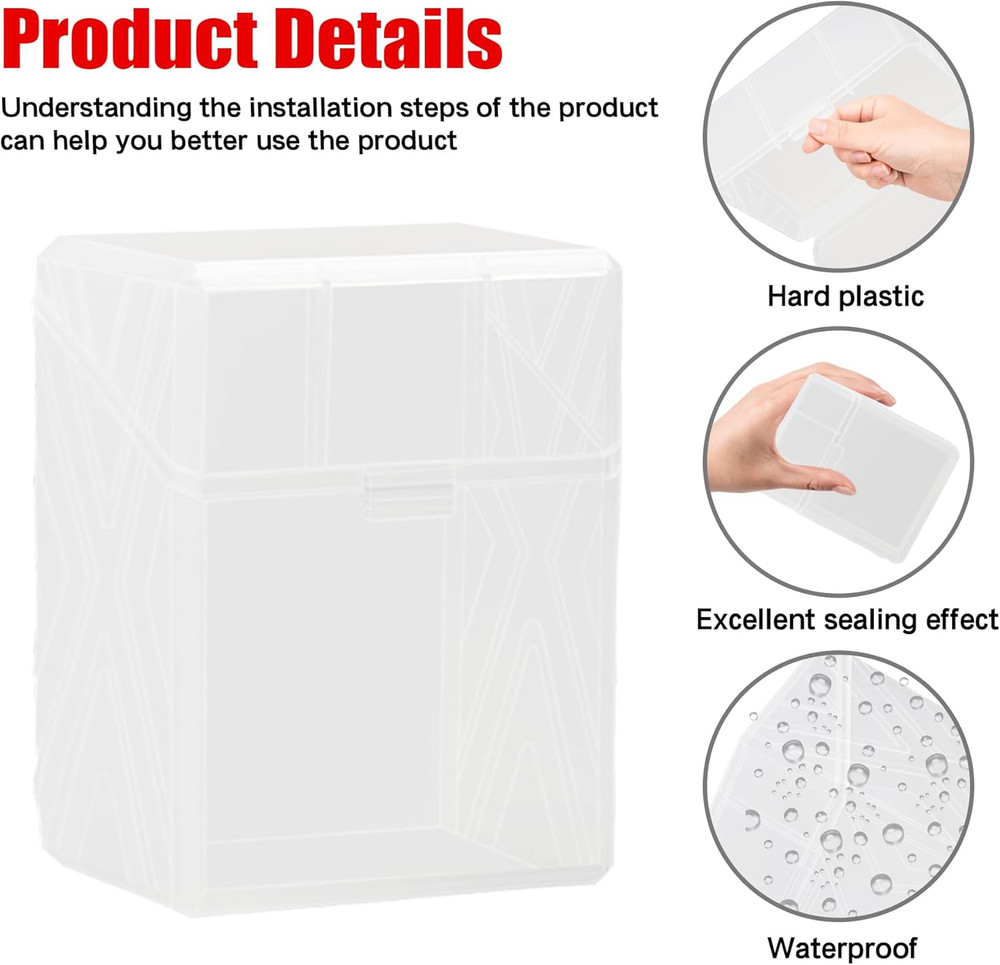 9 Pack Card Deck Boxes for 200+ Standard Size Card Storage Box, Clear Commander