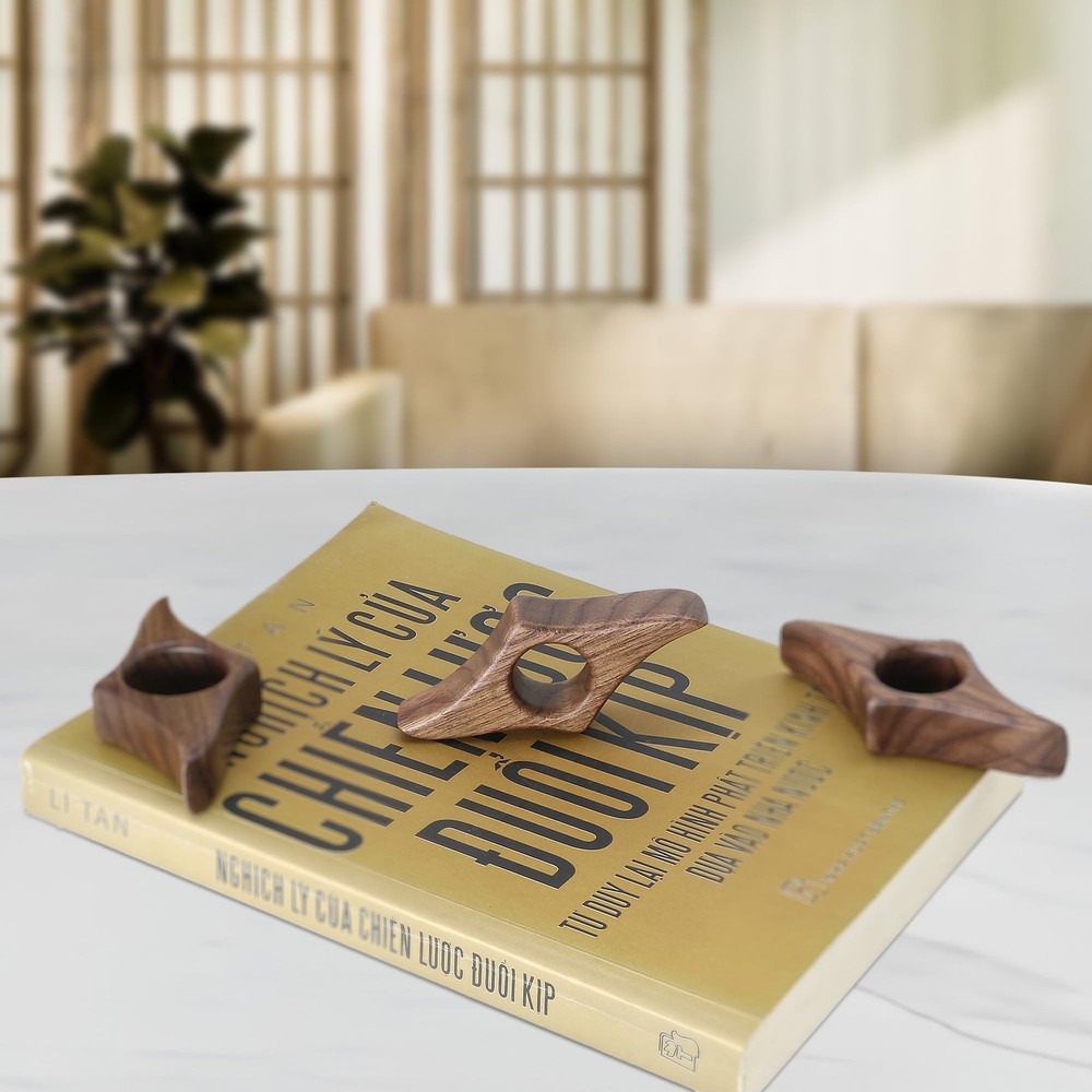 Walnut Book Page Holder - Smooth Finish Wood Reading Accessory, Ideal Reader ...