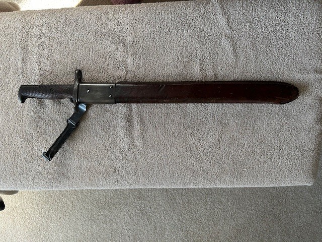 U.S.Model 1905 Bayonet. SA 1908 with RIA leather scabbard dated 1907