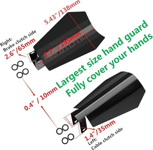 Oversized Extra Large Motorcycle Handguards | 7.7" x 5.43" Max Shield | Fits