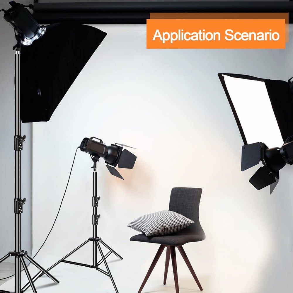 2 Pack Heavy Duty Light Stand 8.5ft, Spring Cushioned, Aluminum Construction,...