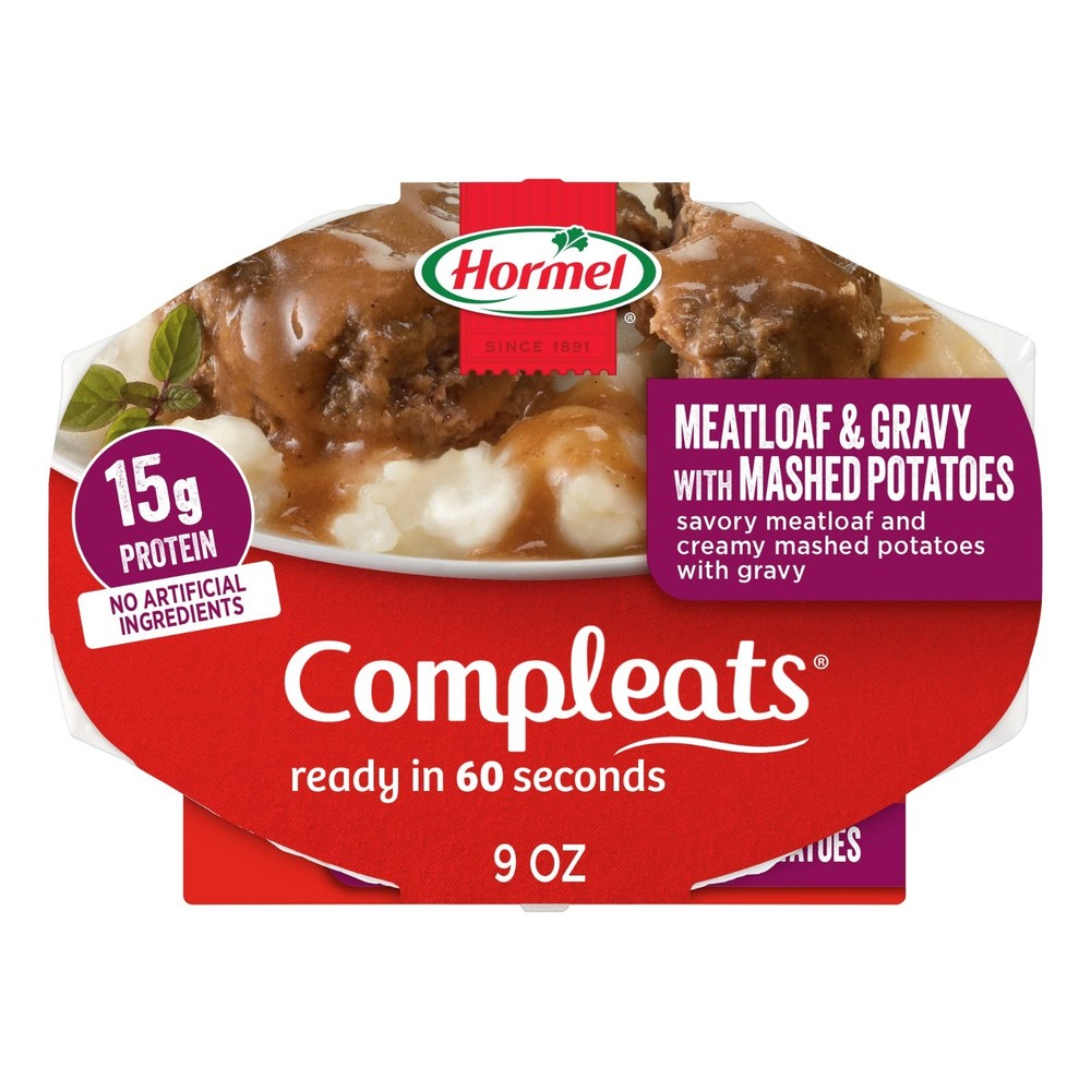 Savory Meatloaf & Gravy with Mashed Potatoes - 9 oz Microwave Meal (6 Pack)