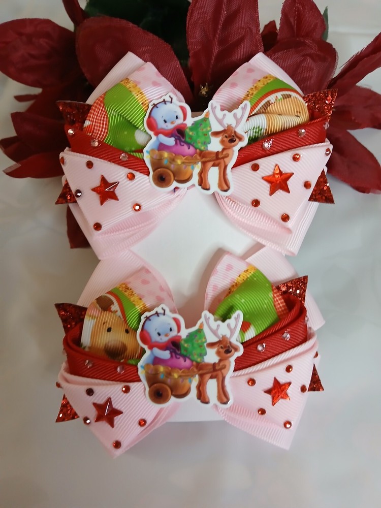 Hair Bows Set For Christmas