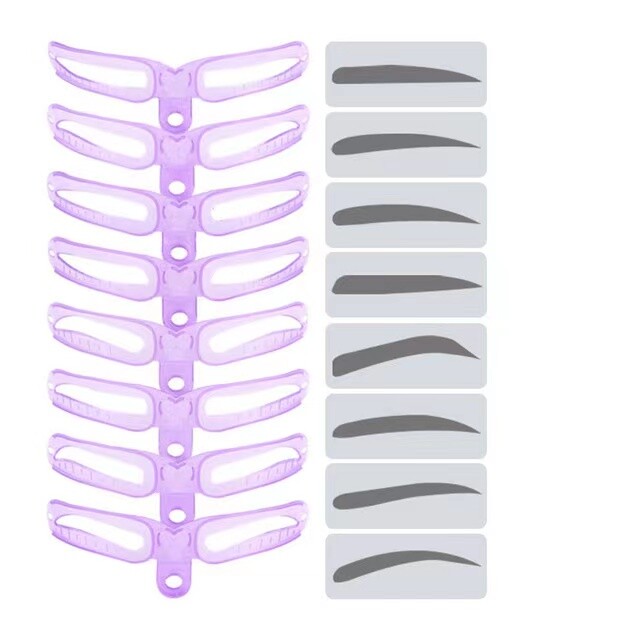 8 Styles Eyebrow Shaping Stencils Grooming Shaper Reusable Template Makeup Tool
