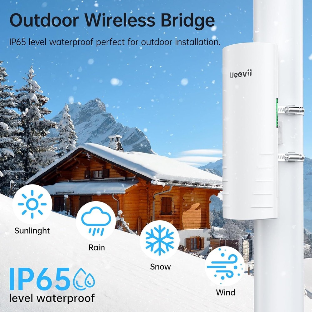 Wireless Bridge Outdoor Point to Point & 2-Pack Bridge Bracket Extend Network